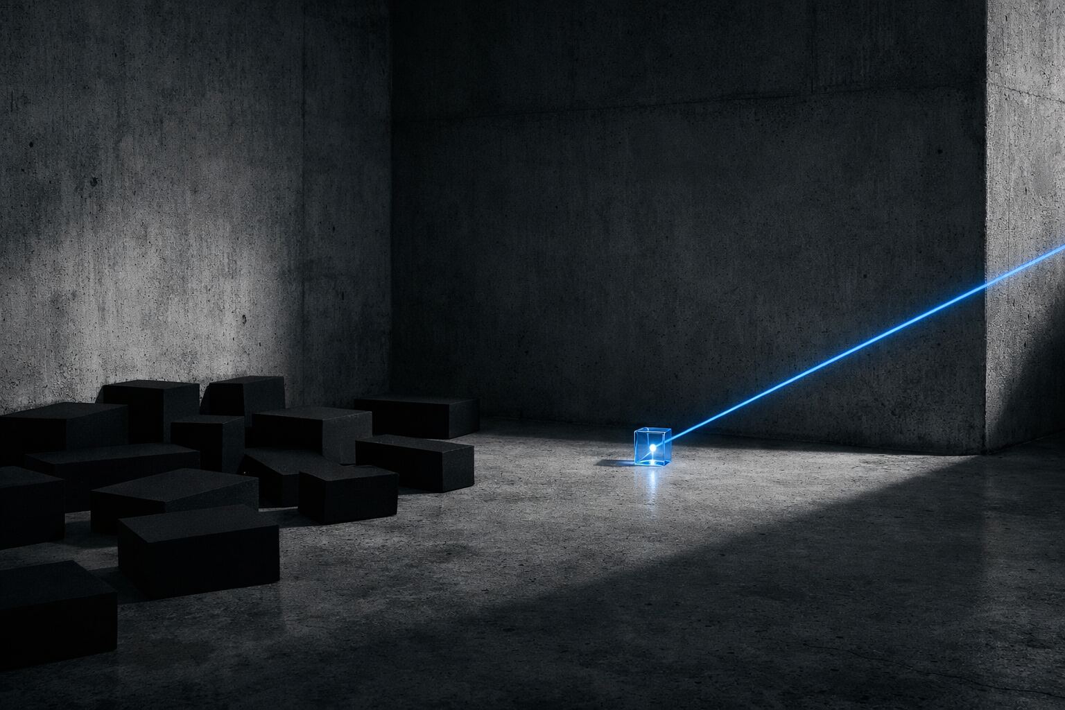 A precise signal isolated in a concrete room